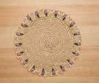 Tulip Floral Placemat – Hand-Crocheted Raffia – Spring Table Decor – Easter Table Setting – Handmade by Artisans in Madagascar