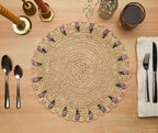 Tulip Floral Placemat – Hand-Crocheted Raffia – Spring Table Decor – Easter Table Setting – Handmade by Artisans in Madagascar