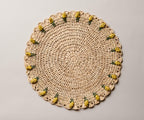 Handmade Tulip Placemat – Raffia Crochet Floral Table Mat – Spring & Easter Table Decor – Artisan Tableware – Boho Dining Accent