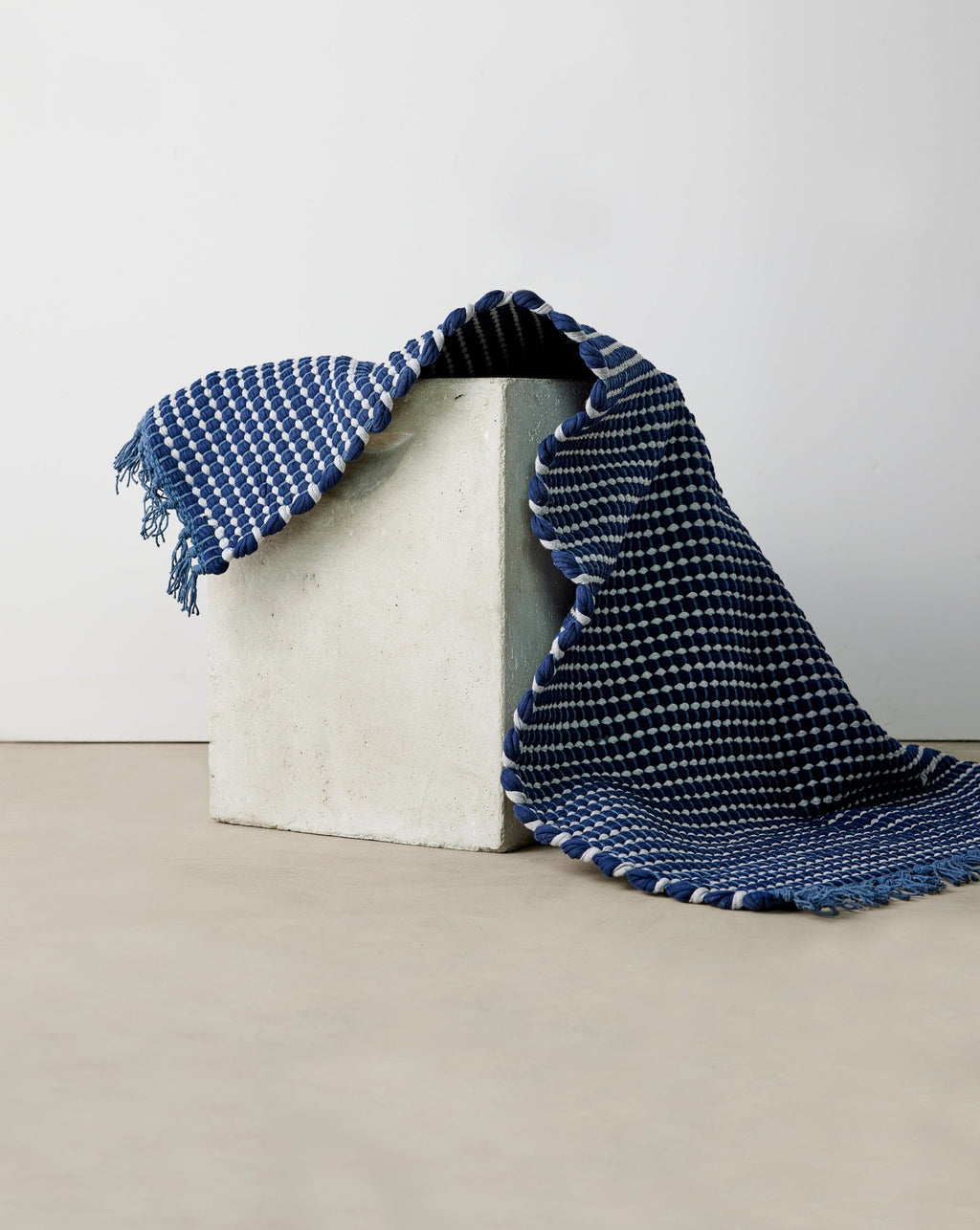 Riverweave Navy Blue Hand-Loomed Cotton Mat