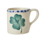 Ceramic Mug with Hand Painted Good Luck Clover - 14.2 oz