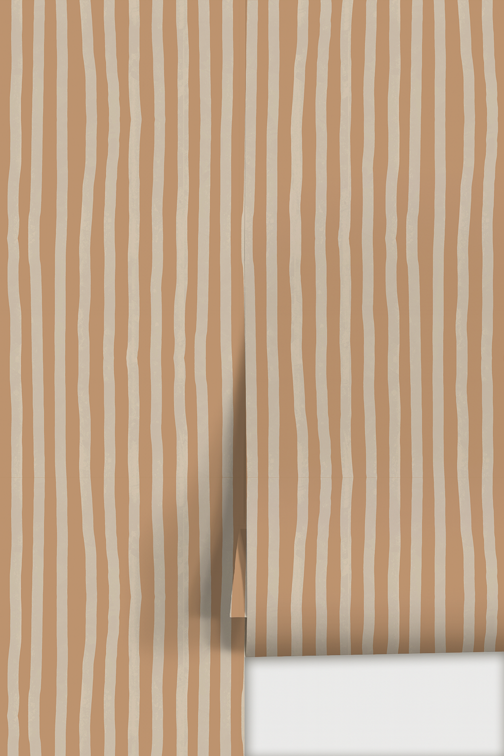 Dolce Stripe Wallpaper, apricot and off-white