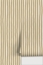 Dolce Stripe Wallpaper, off-white and butter yellow