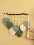 Macrame Leaf Hanging Tassel Tone Green