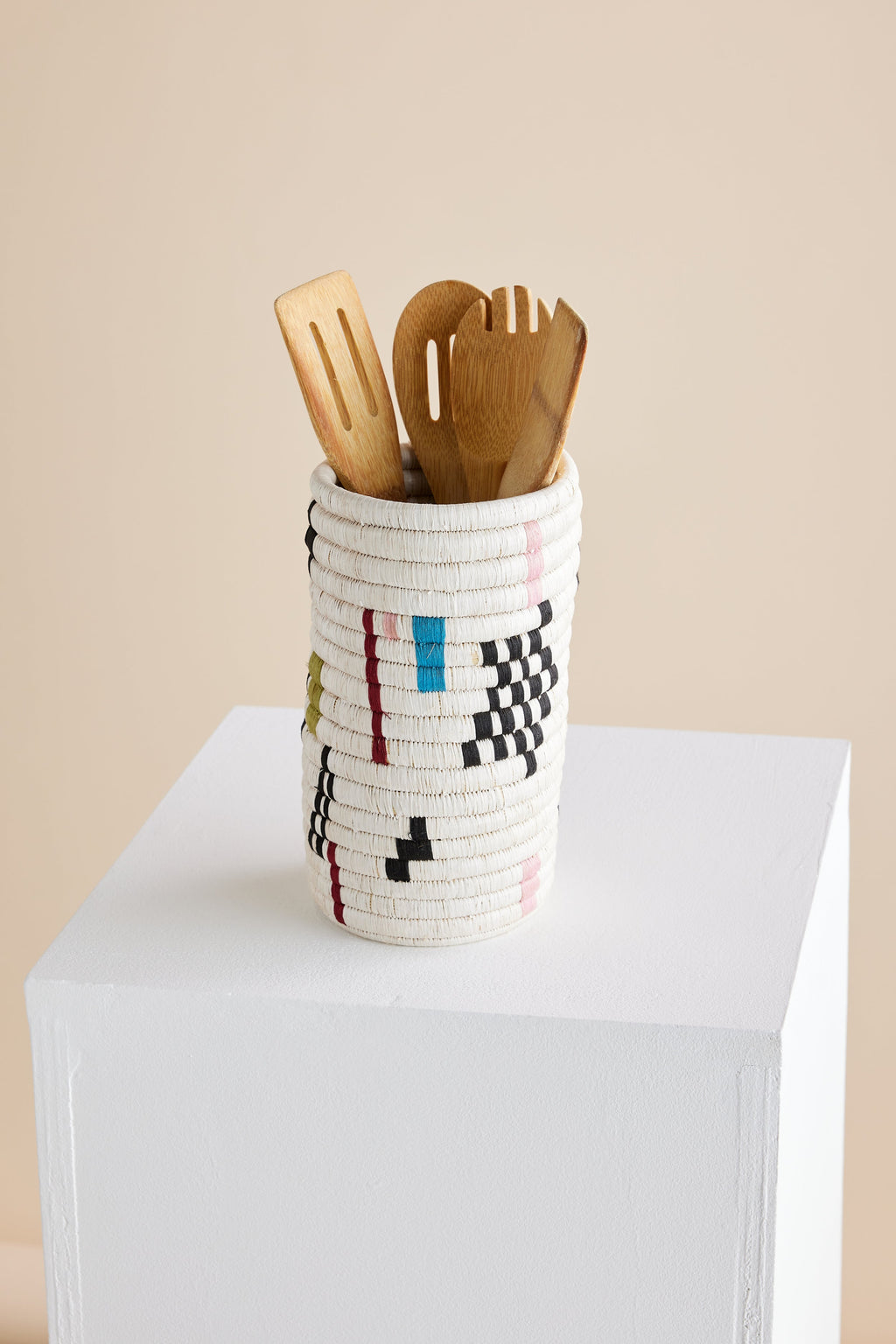 Mosaic Woven Vase or Wine Holder