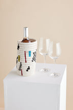 Mosaic Woven Vase or Wine Holder