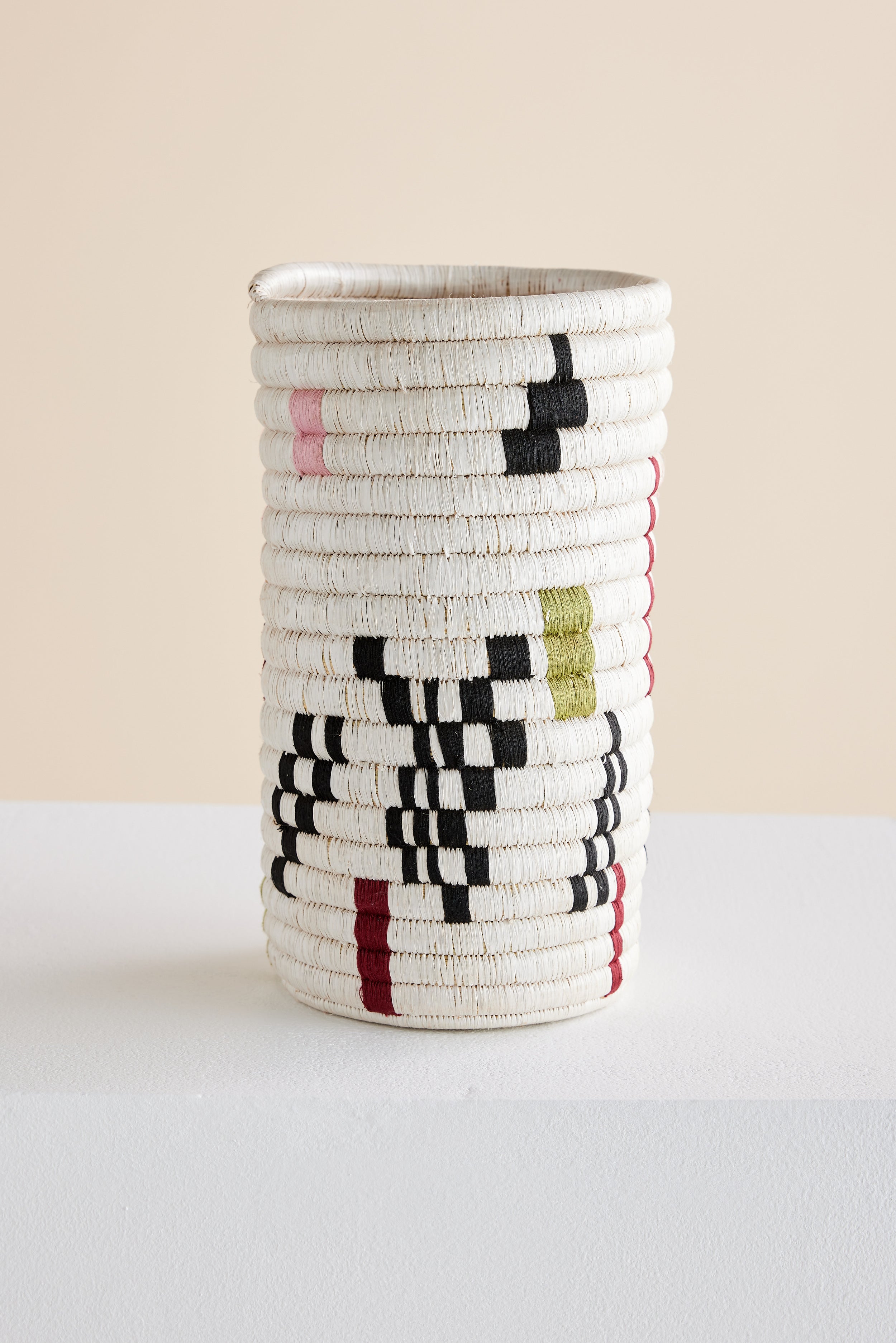 Mosaic Woven Vase or Wine Holder