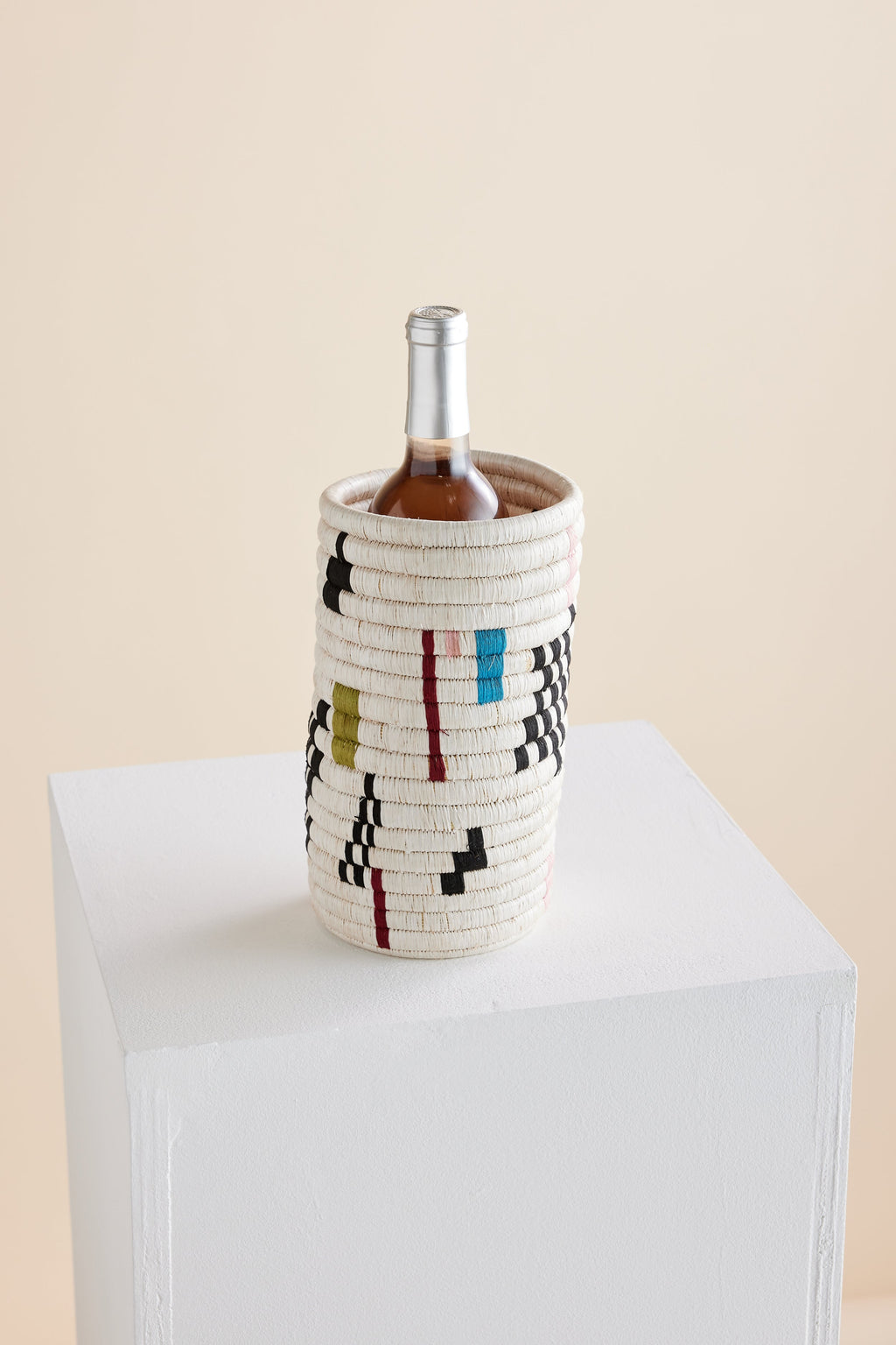 Mosaic Woven Vase or Wine Holder