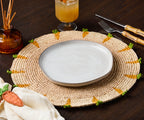 Handwoven Carrot Round Raffia Placemat – Artisan Table Décor