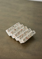Zig-Zag Neutral Terrazzo Soap Dish
