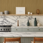 Dolce Stripe Wallpaper, mustard yellow and butter