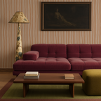 Dolce Stripe Wallpaper, apricot and off-white