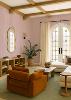 Dolce Stripe Wallpaper, primrose pink