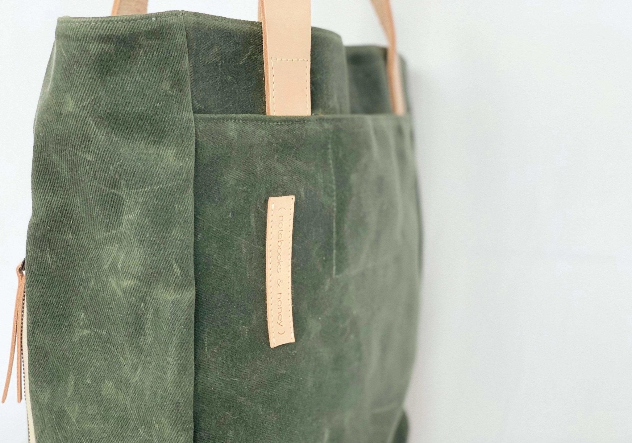 Olive Wax Canvas Tote Bag - The Wild One