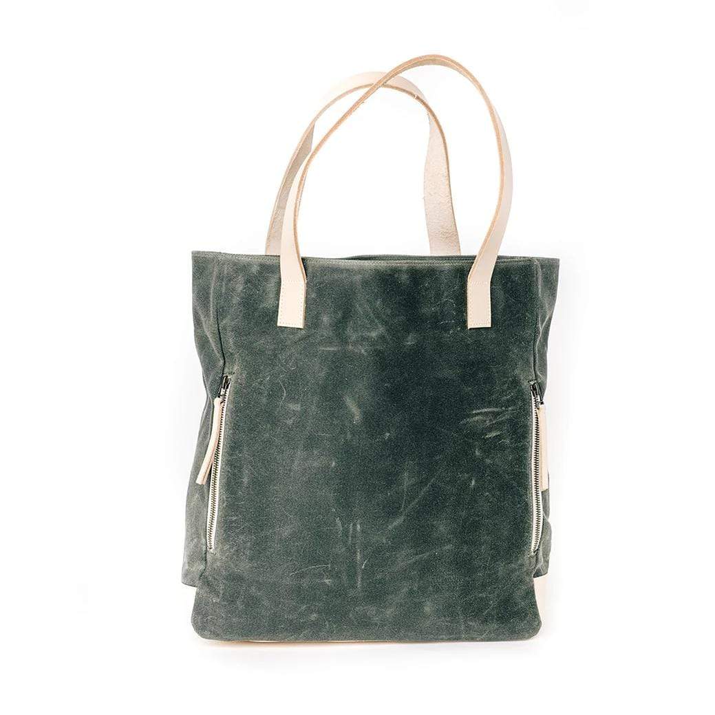 Olive Wax Canvas Tote Bag - The Wild One