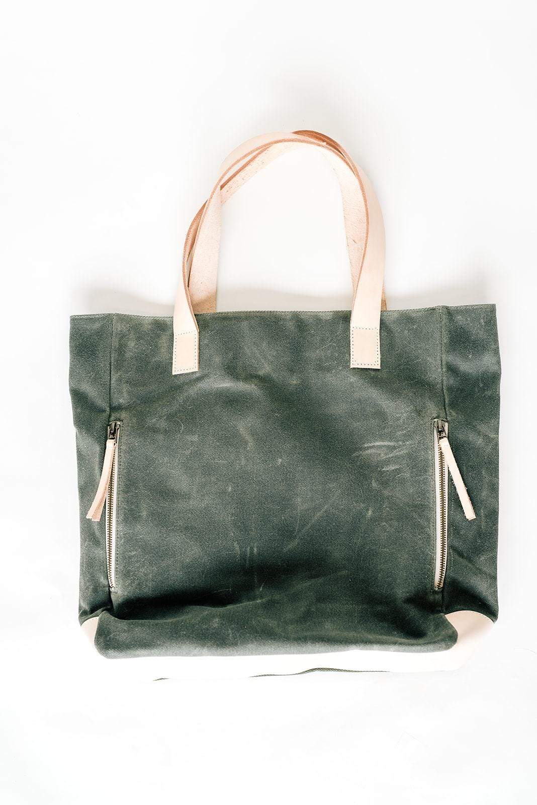 Olive Wax Canvas Tote Bag - The Wild One