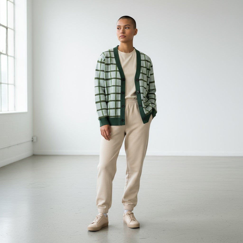 Grid Study Knit cardigan