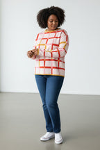 Grid Study Straight Bottom Knit Sweater