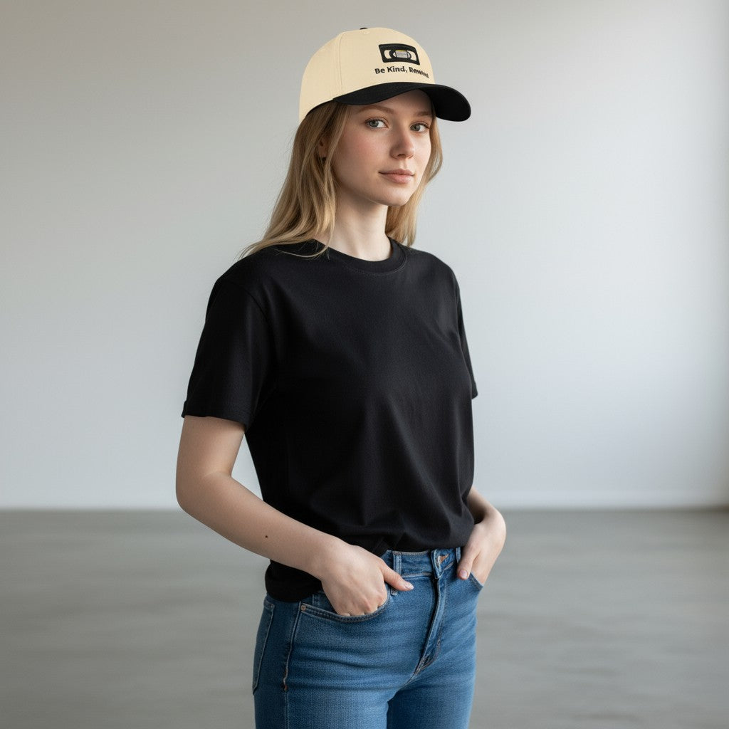 "Be Kind, Rewind" Embroidered 5 Panel Cap
