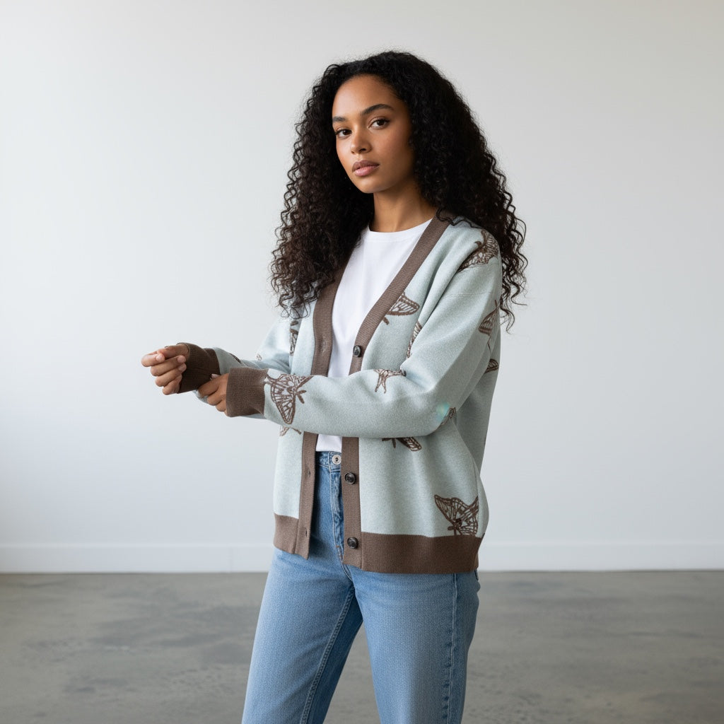 Spanish Moon Moth Knit Cardigan