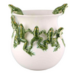 White Vase with whimsical frogs